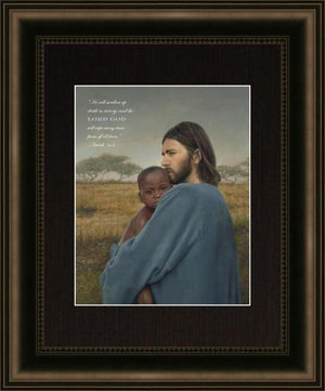 Worth Of A Soul is a painting that depicts Jesus Christ holding in His arms a young child from Africa - Liz Lemon Swindle | Havenlight | latter-day saint artwork