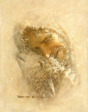 Found is a painting that depicts Jesus Christ embracing a lost sheep is now found - Yongsung Kim | Havenlight | Christian Artwork